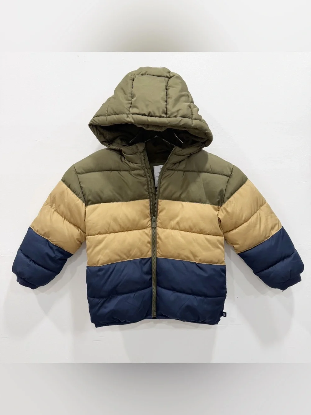 Baby Gap Quilted Warm Puffer Jacket Hooded Tri-Color Fleece Lined 5 Year
